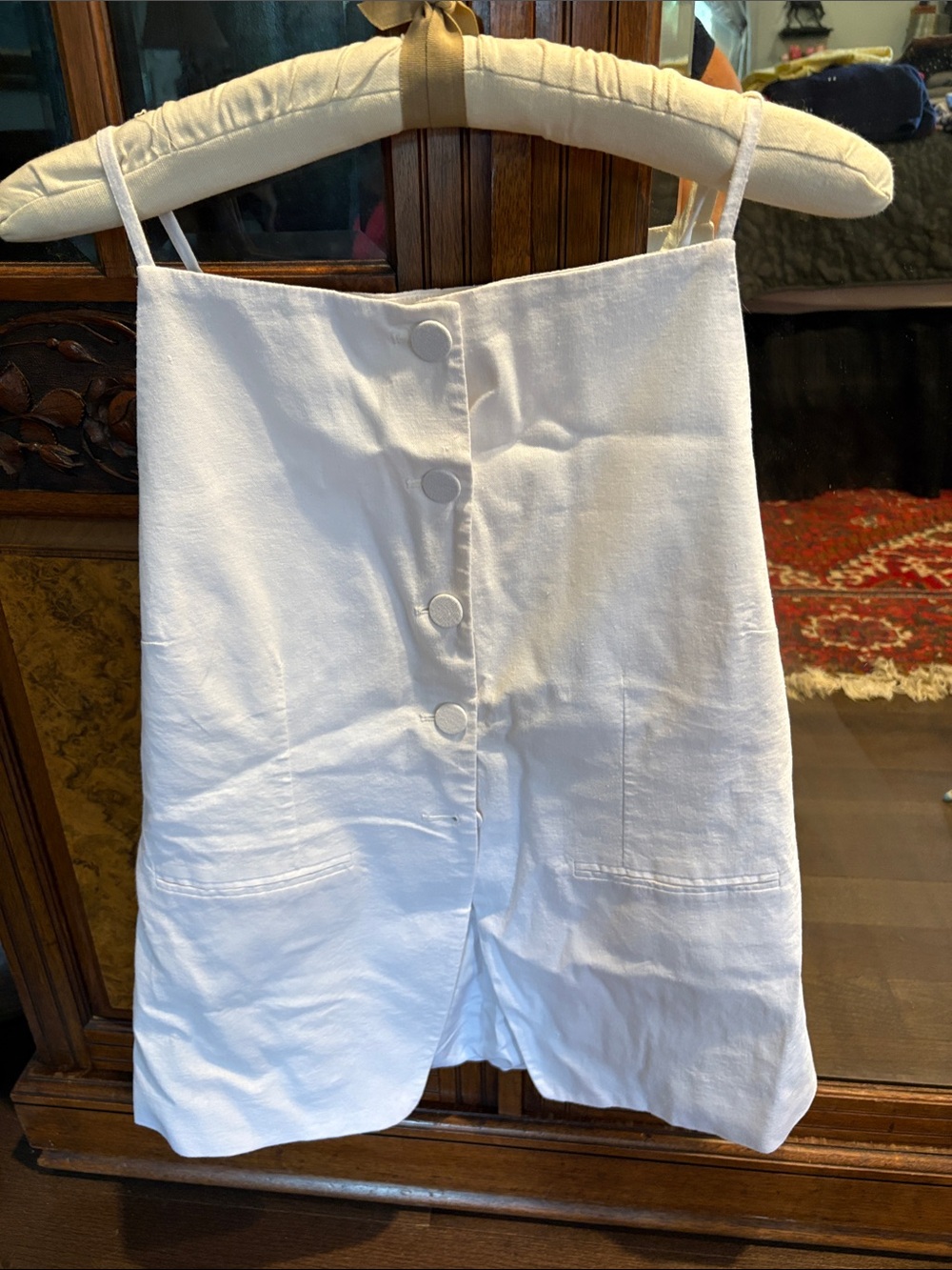 Joie White Button-Front Linen Blend Cami Top